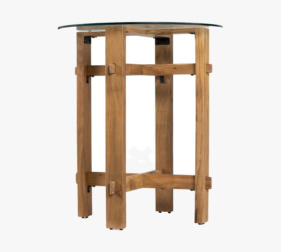 Castro Round Glass Top Bar Height Table Pottery Barn