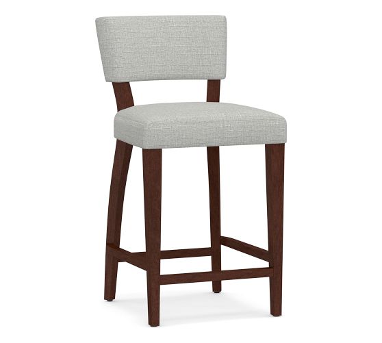 OPEN BOX Payson Upholstered Counter Height Bar Stool, Mahogany Leg
