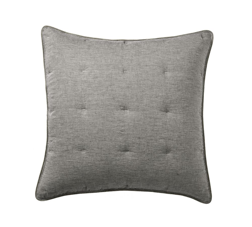 Belgian Flax Linen Comforter & Shams- Euro, Set of 2 Color: HEATHERED CHARCOAL