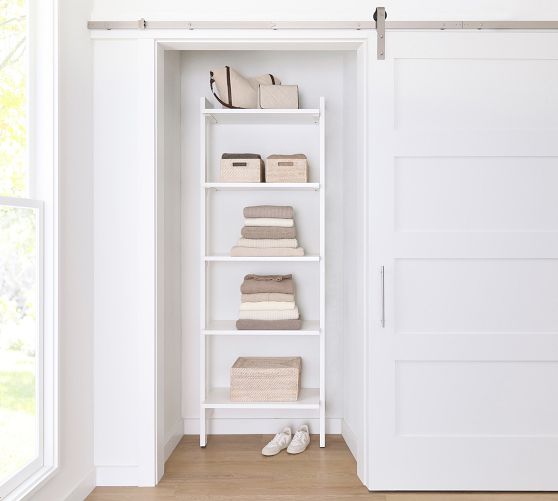 30 in. W White Corner Wood Closet System