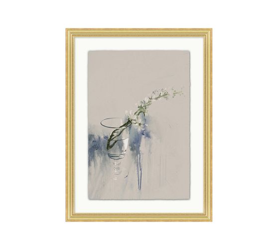 Glass And White Flowers Framed Print