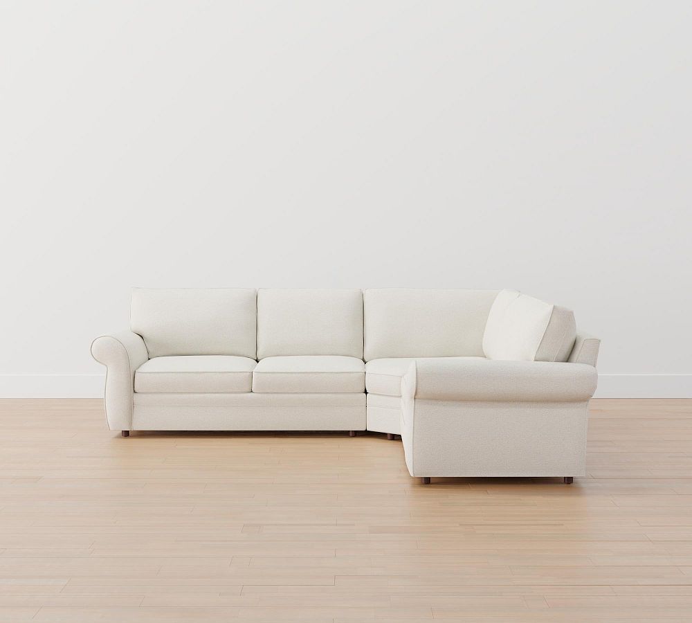 Pearce Roll Arm 3-Piece L-Shaped Wedge Sectional
