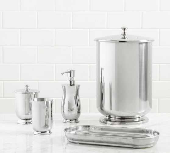 Pomaria Glass/Stainless Steel Bathroom Accessories (Brushed Silver) –  Hudson & Vine