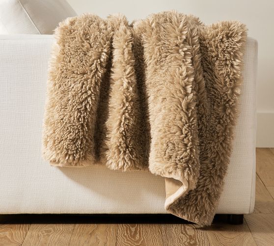 Pottery barn sheepskin online throw