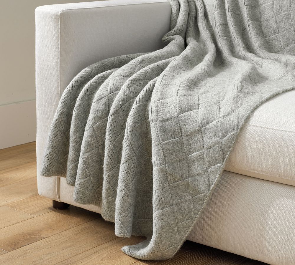 McCade Basketweave Throw Blanket Pottery Barn