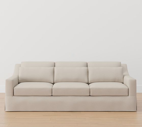 York Slope Arm Deep Seat Slipcovered Fabric Sofa Pottery Barn