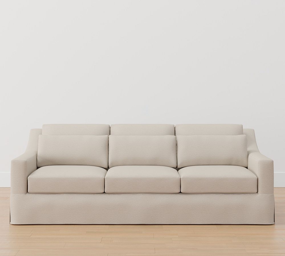 York Slope Arm Deep Seat Slipcovered Fabric Sofa Pottery Barn