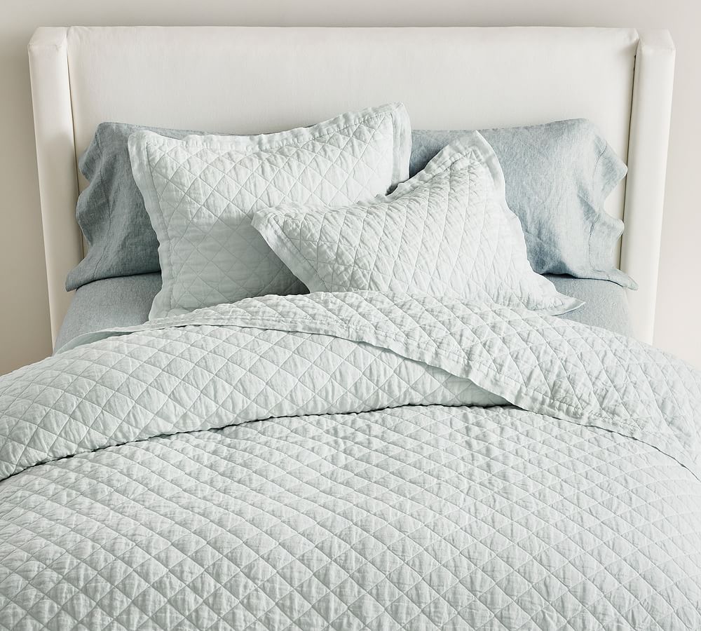 Belgian Flax Linen Diamond Quilt & Shams