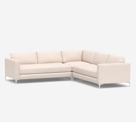 Jake Upholstered 3Piece LShaped Sectional Sofa Pottery Barn