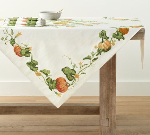 Rustic kitchen towels Pumpkin & Cabbage (set of 2) - LINOROOM 100