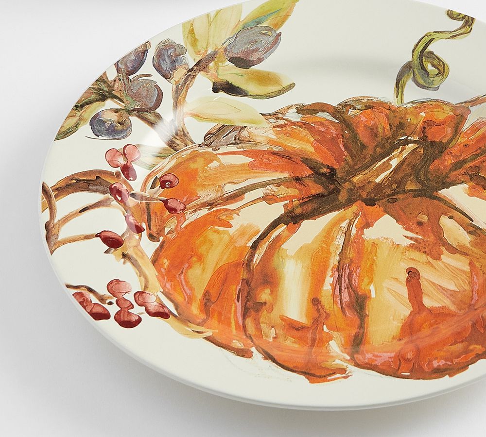 Harvest Pumpkin Dinner Plate Sets Pottery Barn