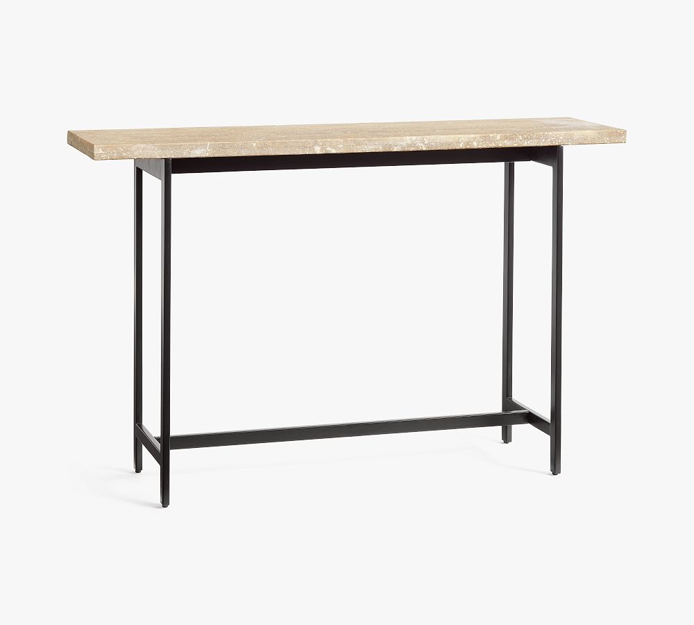 Lennox Travertine Console Table Pottery Barn