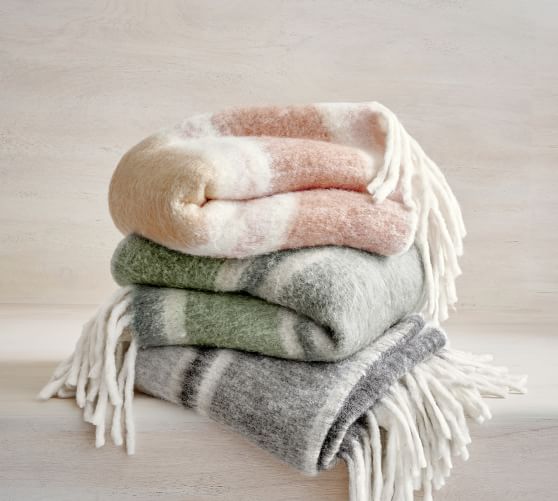 Seriphina Faux Mohair Throw Blanket Pottery Barn