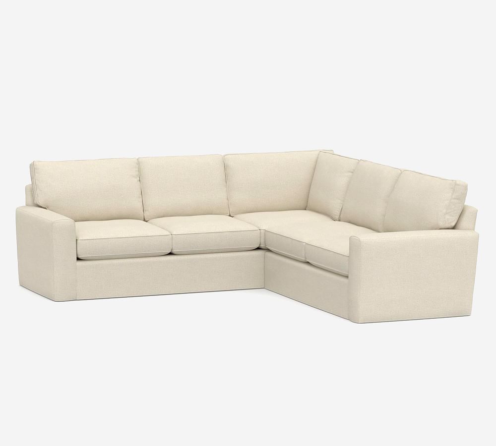Pearce Square Arm Slipcovered 2 Piece L-Sectional
