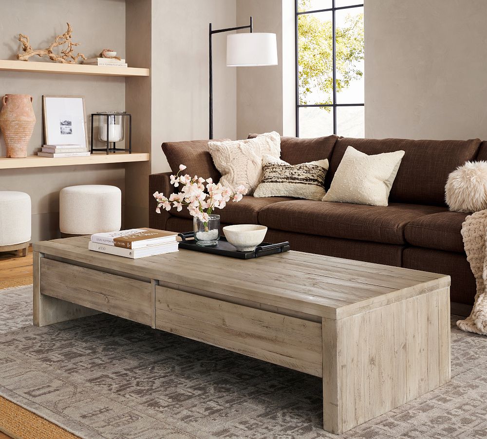 Pismo Reclaimed Wood Rectangular Long Low Coffee Table