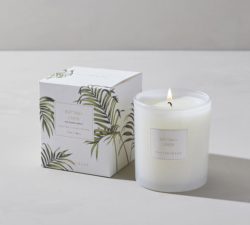 THYMES OLIVE LEAF AROMATIC CANDLE 9 oz. 60 HOURS IN DECORATIVE GLASS WOOD  NOTES