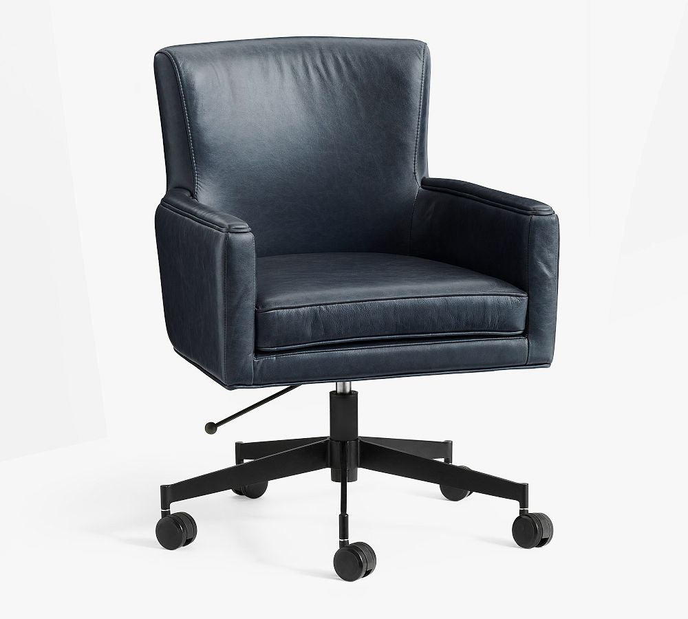 Irving Leather Swivel Desk Chair | Pottery Barn