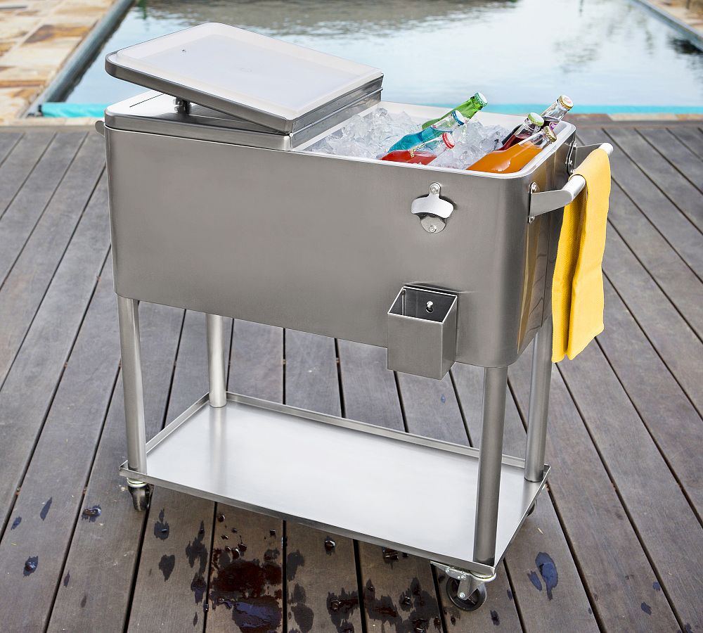 Permasteel Stainless Steel StandUp Cooler with Bottle Opener Pottery