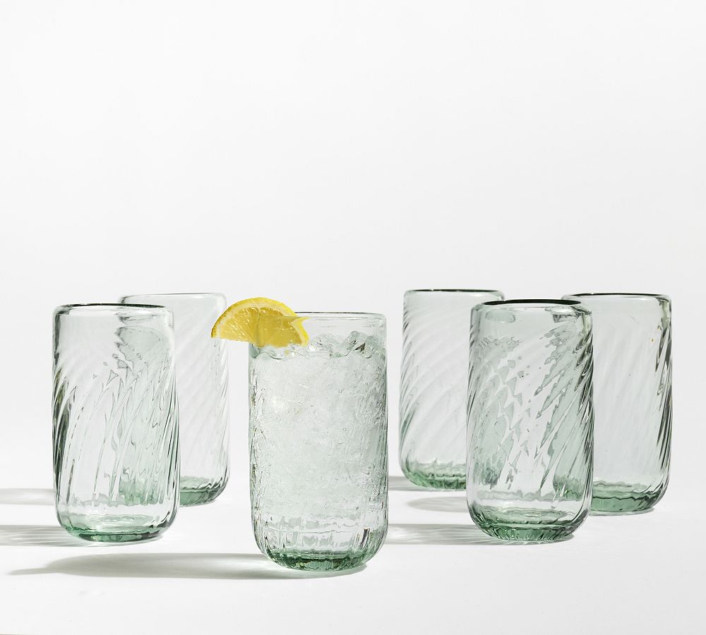 Twist Recycled Glass Drinking Glasses - Set of 4