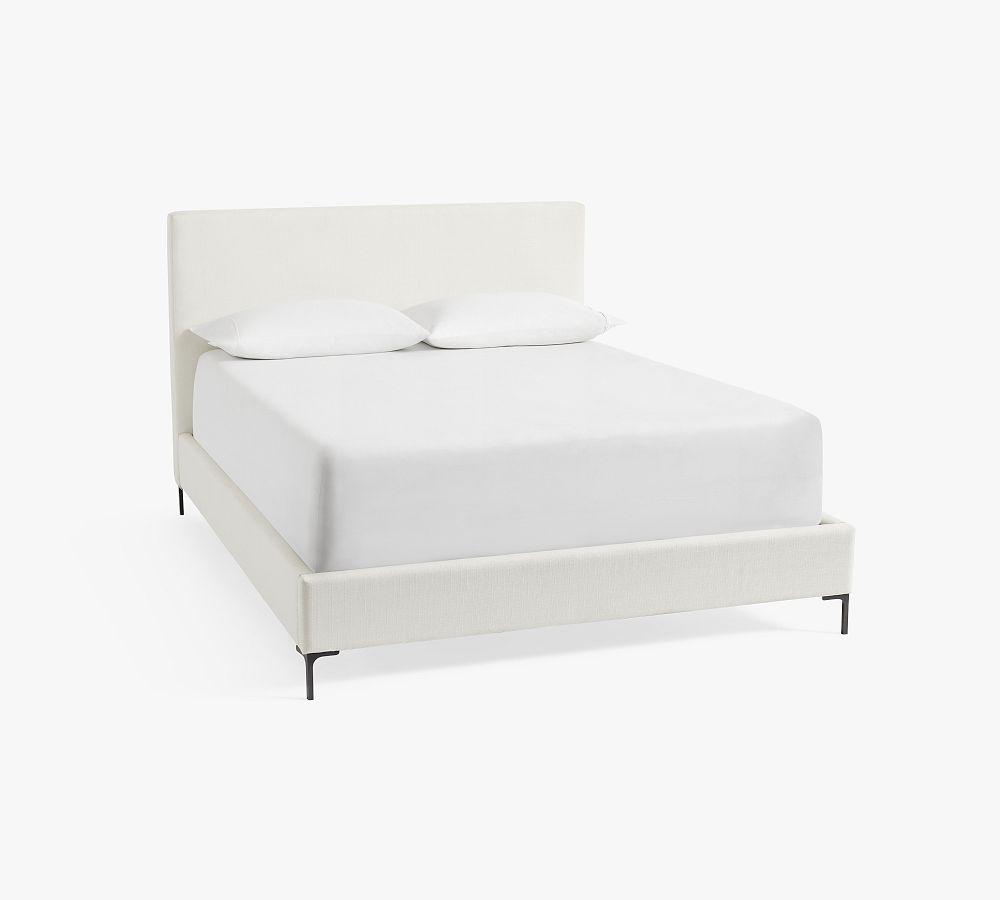 Square Bed Example Jake Upholstered Square Platform Bed | Pottery Barn