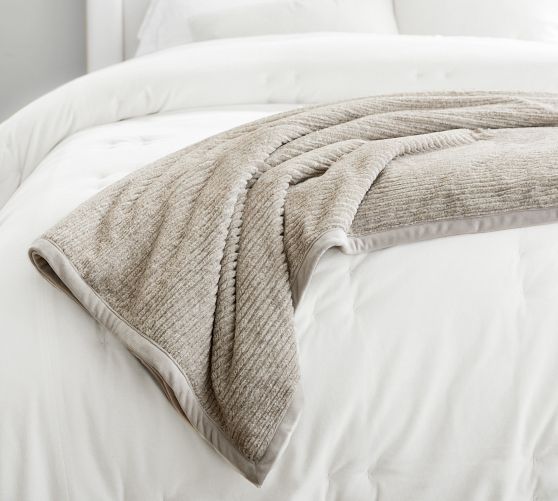 Ribbed Faux Fur Blanket Pottery Barn