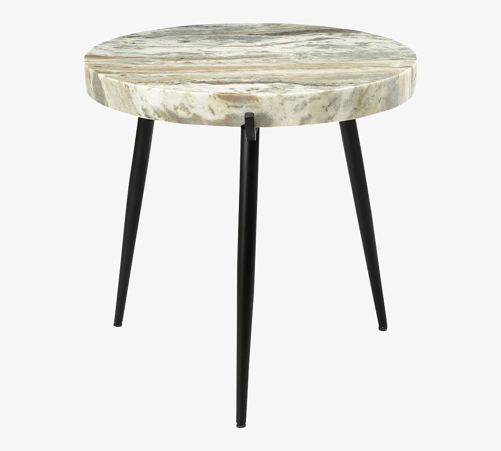 Brampton Round Marble End Table | Pottery Barn