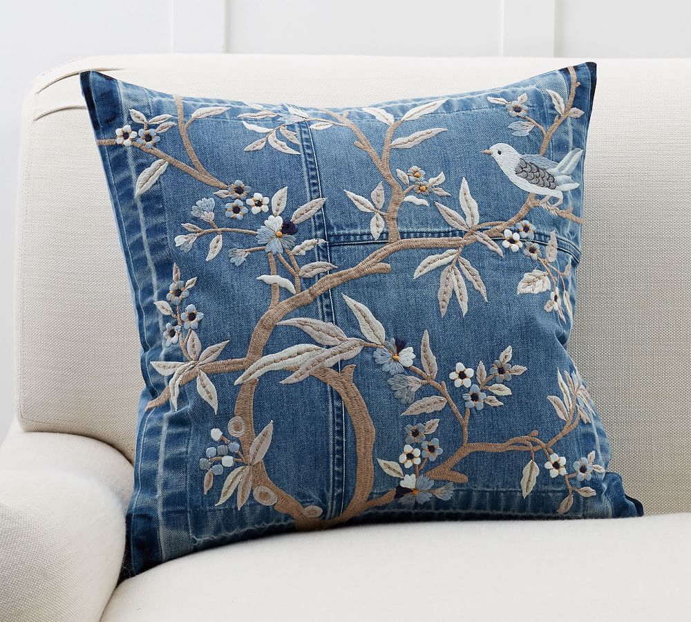 Pottery barn 2024 embroidered pillow cover