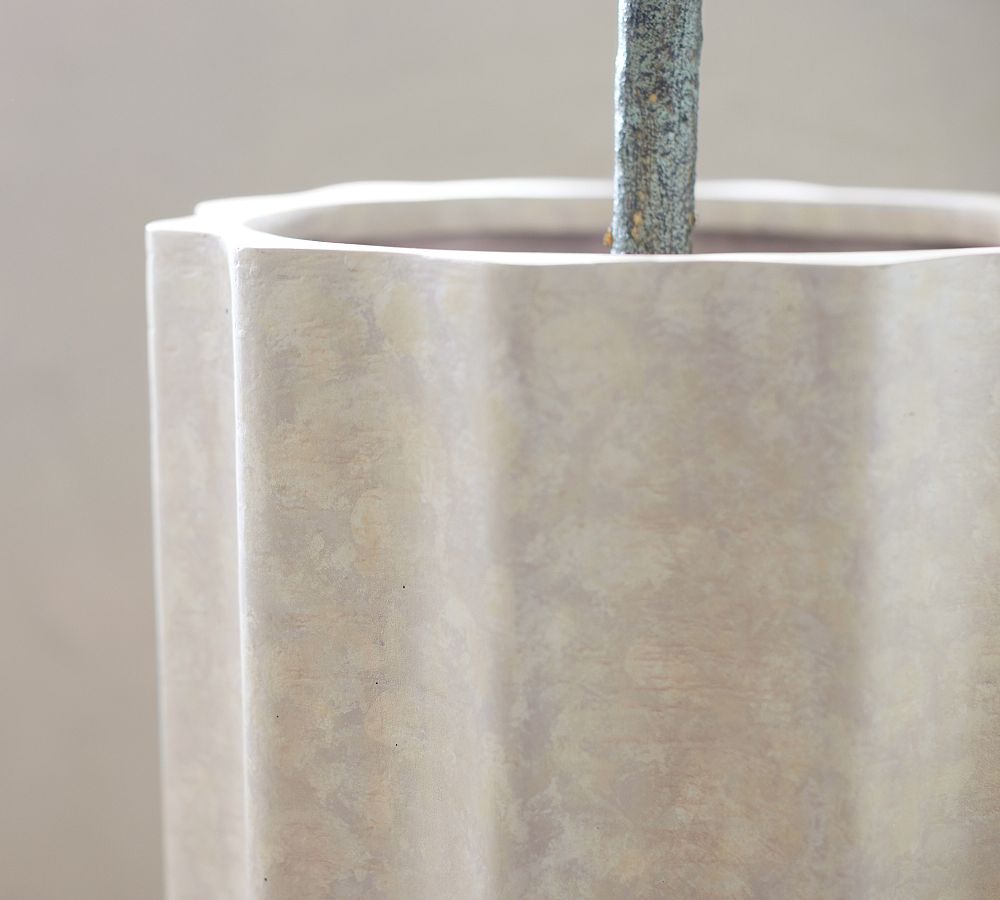 Modern Rustic Fluted Outdoor Planters | Pottery Barn