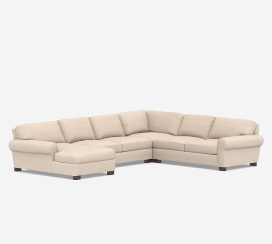 Chestnut Leather Domus 148 5-pc U-Shape Sofa Sectional