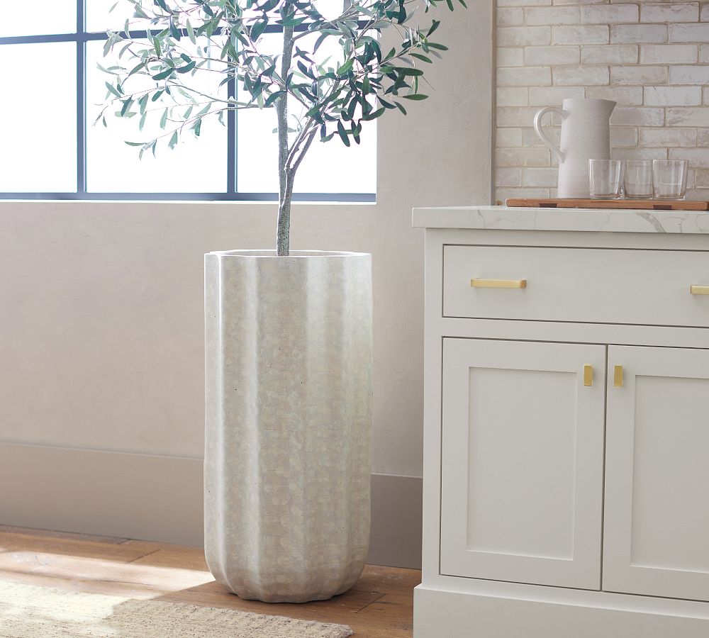 Modern Rustic Fluted Outdoor Planters | Pottery Barn