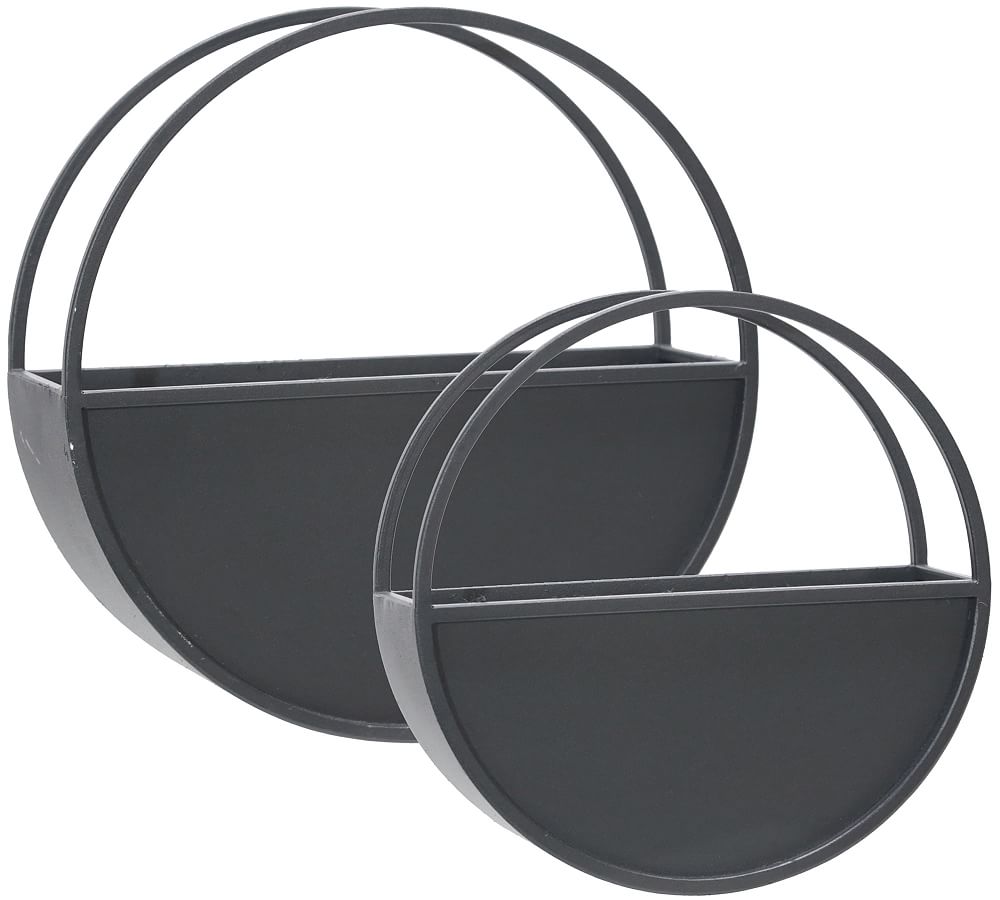 Brantley Round Metal Wall Planters, Set of 2