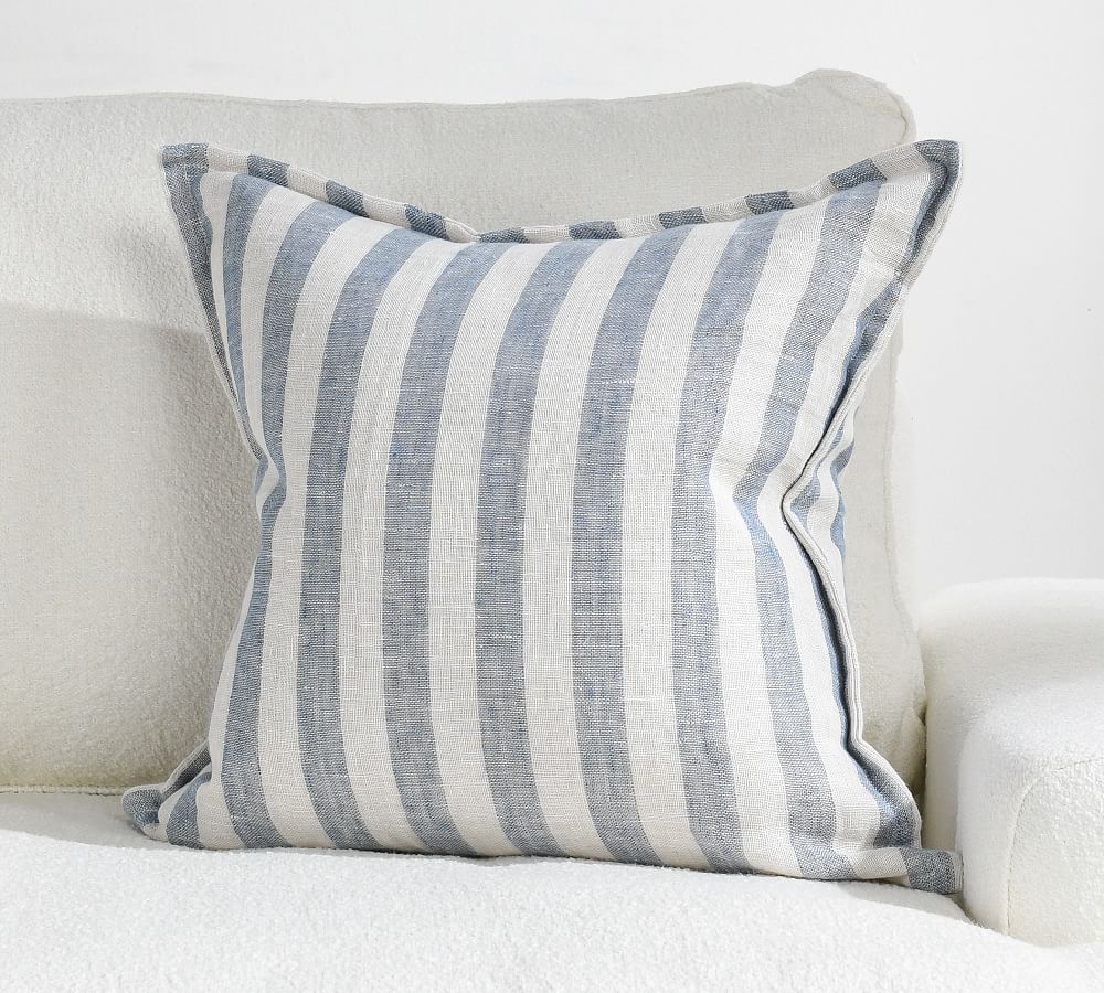 Striped on sale linen pillow