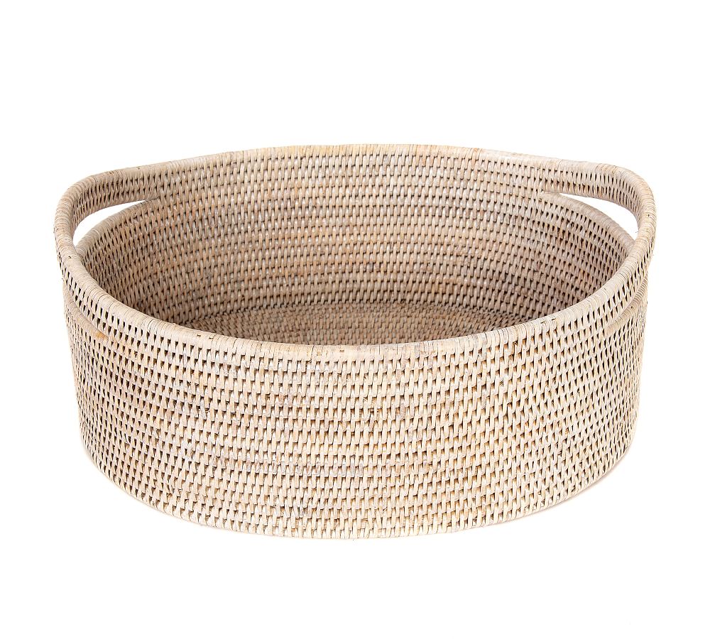 Tava Handwoven Rattan Oval Wastebasket with Metal Liner