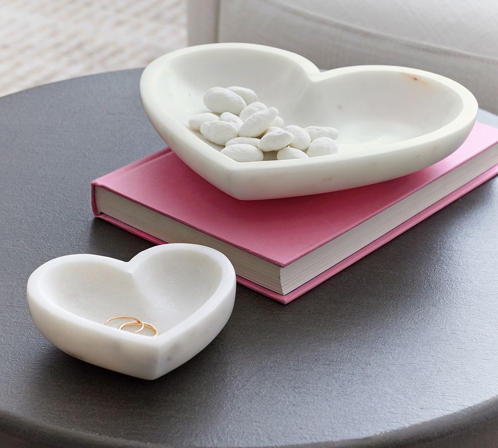 Handcrafted Marble Heart Trays