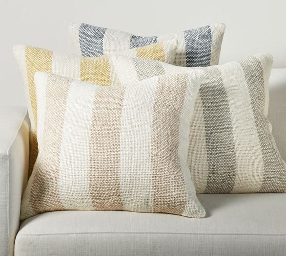 Faye Textured Striped Pillow Pottery Barn