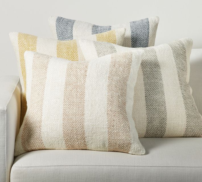 Striped pillows pottery store barn