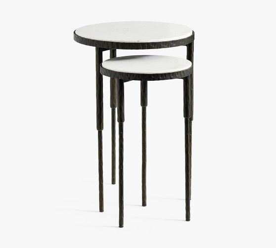 Mission Round Marble Nesting Side Table Pottery Barn