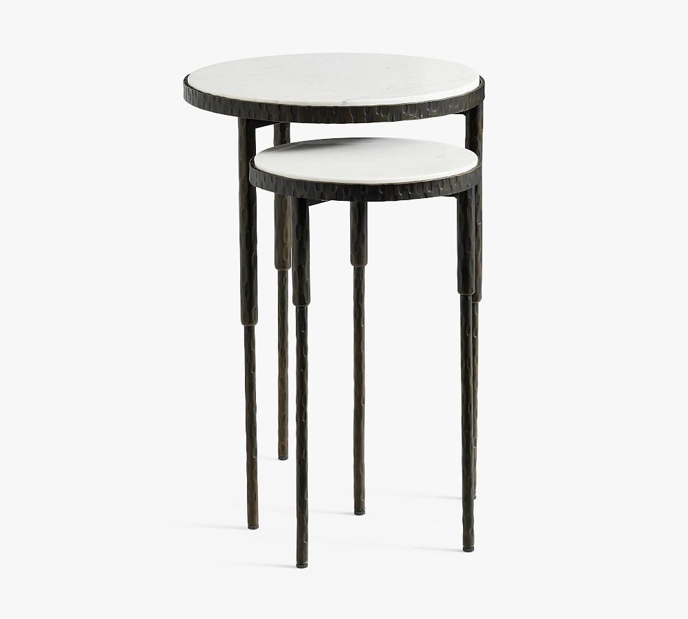 Mission Round Marble Nesting Side Table Pottery Barn
