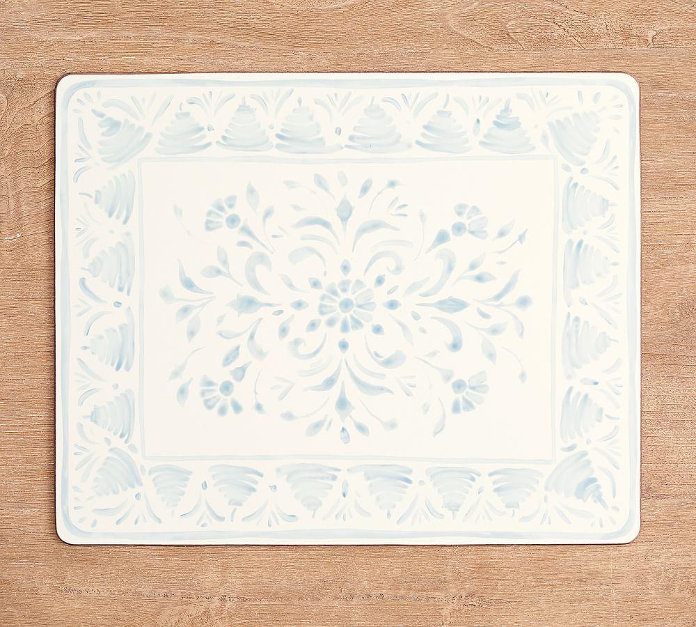 Chambray Floral Cork Placemats Set of 4 Pottery Barn