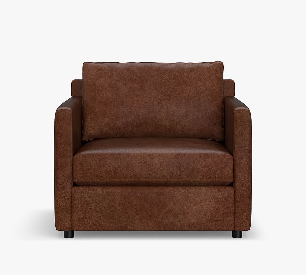 Square leather armchair new arrivals