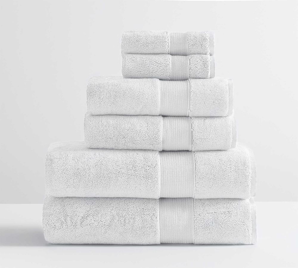 Lot of 6 - Sobel Westex hi-Bloom White Bath Towels - Dutch Goat