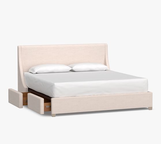 York Upholstered Storage Platform Bed Pottery Barn