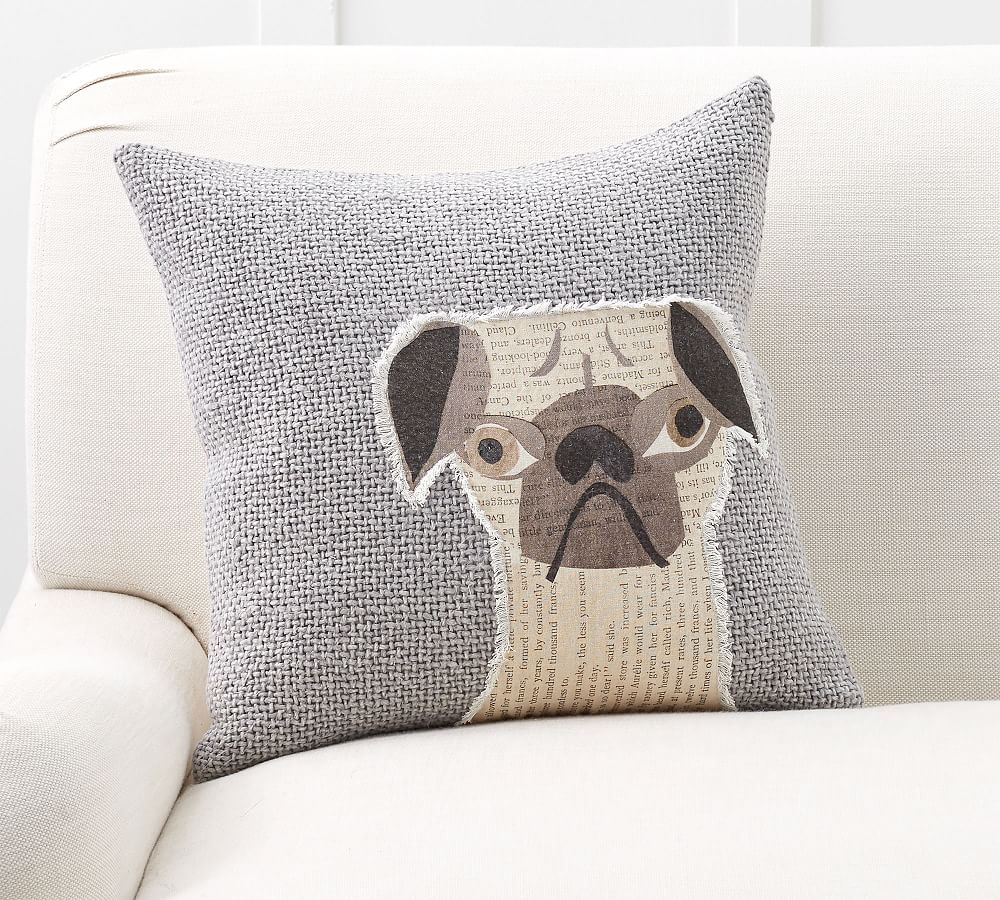 Rufus Applique Dog Pillow Cover