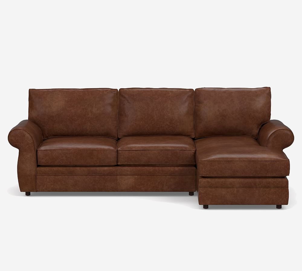 Pearce Roll Arm Leather Chaise Sectional