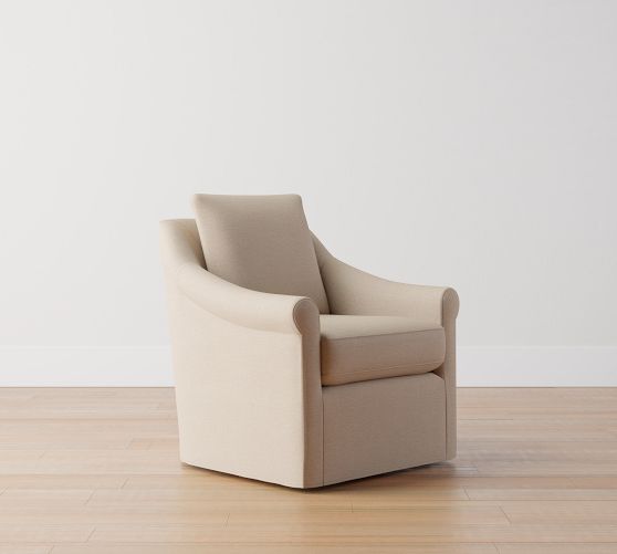 Ayden Roll Arm Slipcovered Swivel Glider Pottery Barn