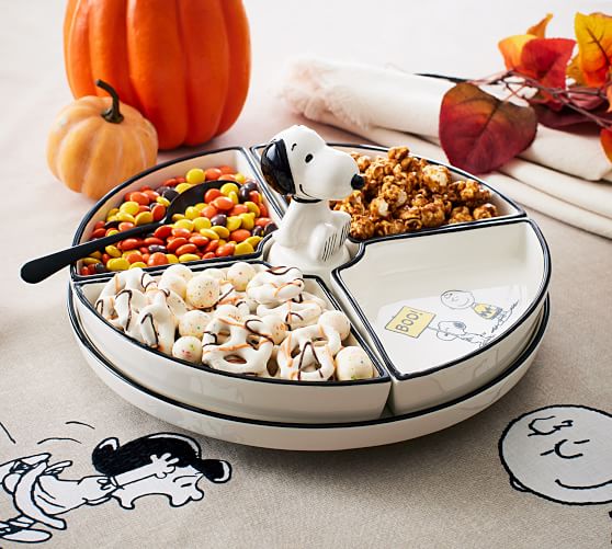 Peanuts™ Snoopy™ Stoneware Multi Section Lazy Susan Pottery Barn