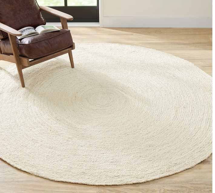 Avgari Creation Round Rug 100% Natural Jute Braided Beige Color Rug Modern  Rustic Rug Carpet Doormat-3 Feet 