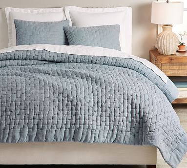 Bliss Handcrafted Linen Cotton Quilt | Pottery Barn