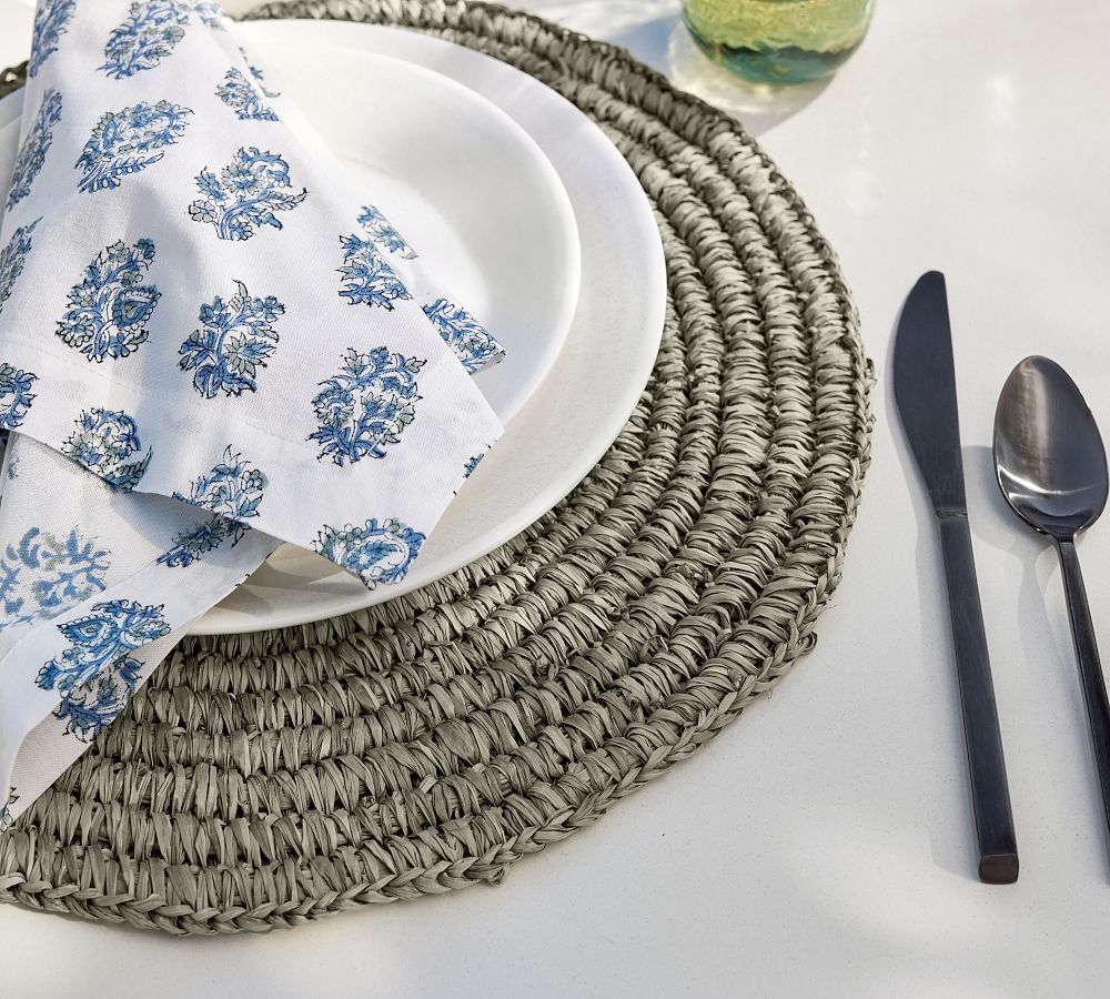 Crochet jute placemat Natural handmade table mat Rectangular