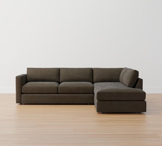 Jake Modular Leather Return Bumper Sectional (112") Pottery Barn